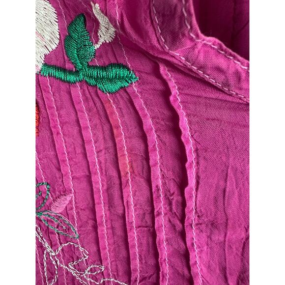 *Damaged* Johnny Was Floral Embroidered Molly Pleated Tunic Plus Size 1X HW6561 - Picture 11 of 14